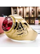  Rubín 14k žluté zlato Vintage vrc078y